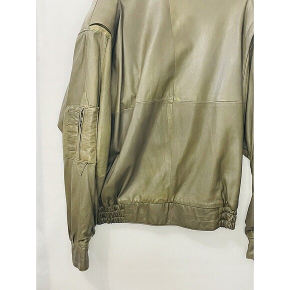 VTG Leather Shop Flight Bomber Jacket Small Brown Istanbul‎ Military Coa - Picture 8 of 11